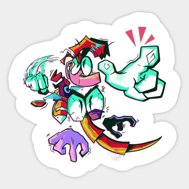 Rayman and Bzzit Sticker by Fluffbot's Lair